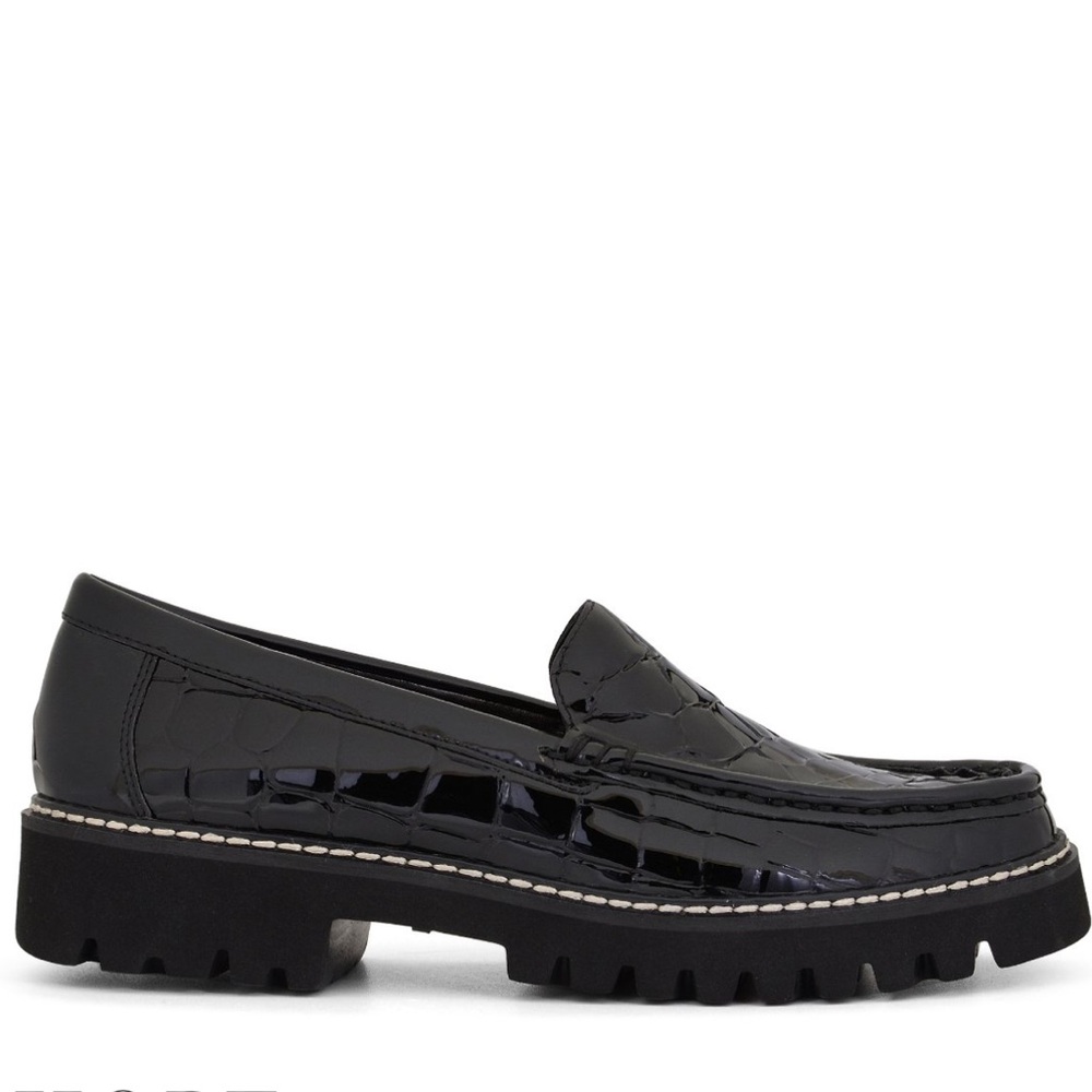 Donald J. Pliner Black Textured Loafers